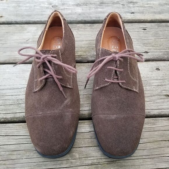 G defy Gravity Defyer Brown Suede Leather Cap Toe Lace-up Oxfords Men's 7.5 - Picture 2 of 10